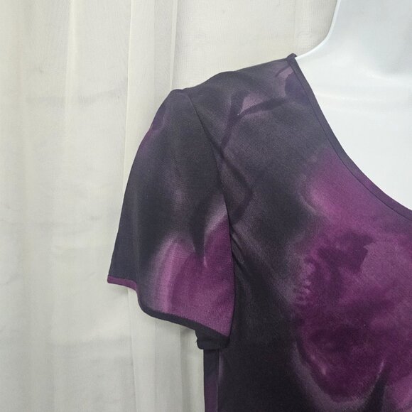 Vintage Liz Claiborne Dress Purple Floral Goth Whimsigoth Grunge 8 - Picture 3 of 12